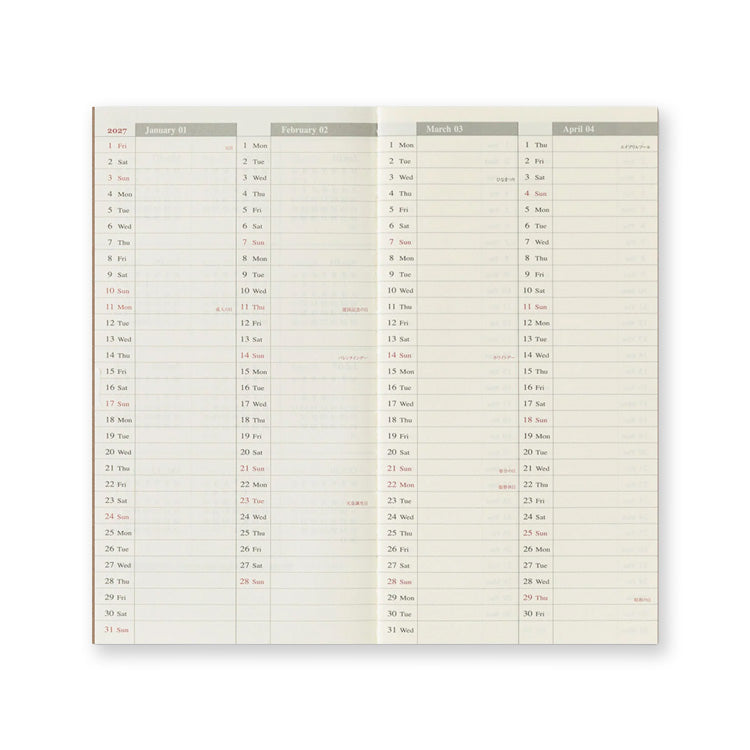 2027 Diary | Insert | Passport | Weekly | Traveler's Company