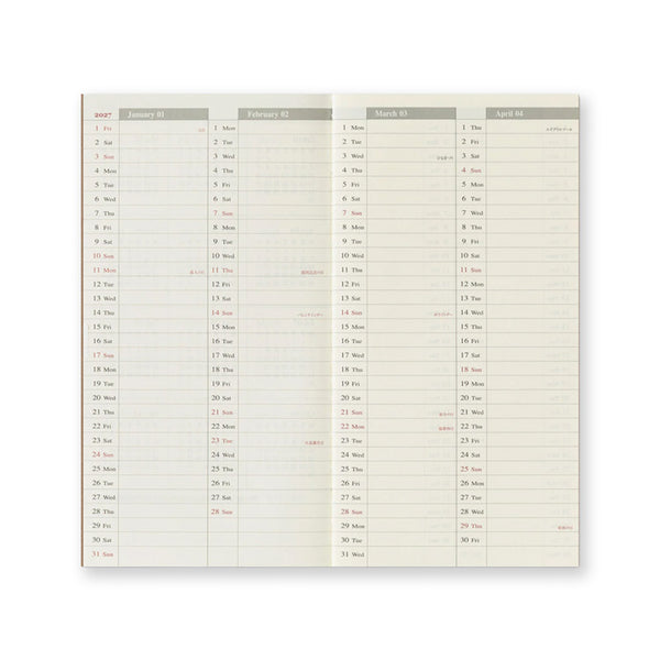 2027 Diary | Insert | Passport | Weekly | Traveler's Company