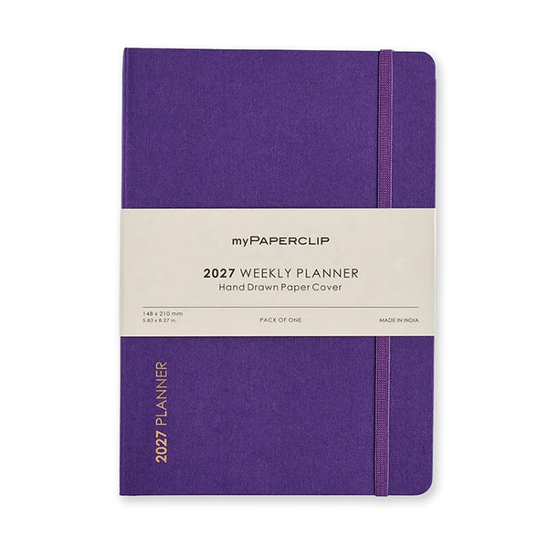 2027 Diary | Weekly Planner | Soft Wibalin Paper Cover | myPaperclip | 5 COLOUR OPTIONS AVAILABLE