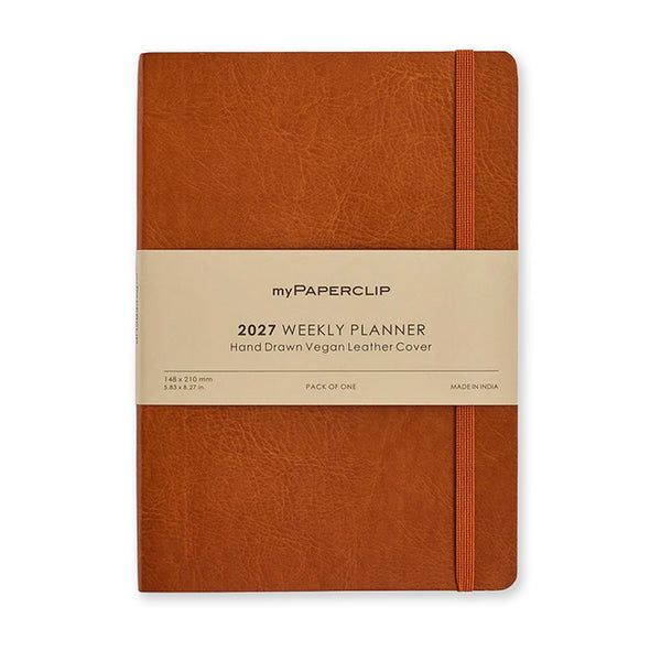 2027 Diary | Weekly Planner | Soft Vegan Leather Cover | myPaperclip | 5 COLOUR OPTIONS AVAILABLE