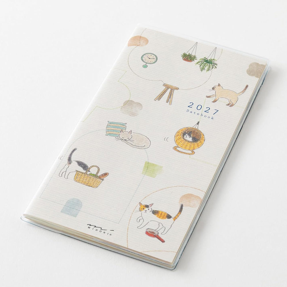 2027 Diary | Weekly | Pocket Diary | B6 | Cat | Midori