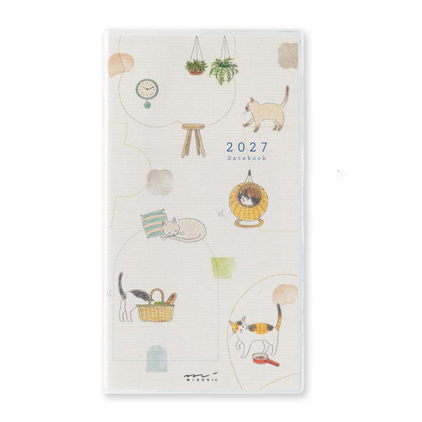 2027 Diary | Weekly | Pocket Diary | B6 | Cat | Midori