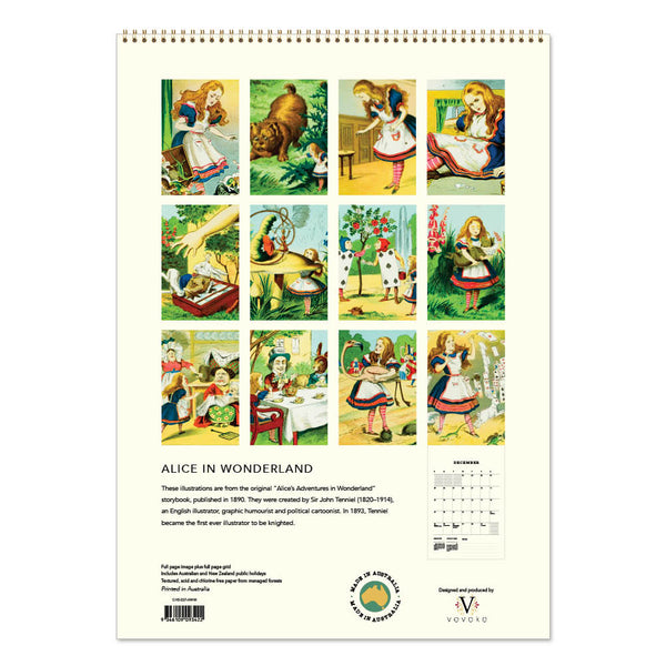 2027 Wall Calendar | Alice In Wonderland | Vevoke