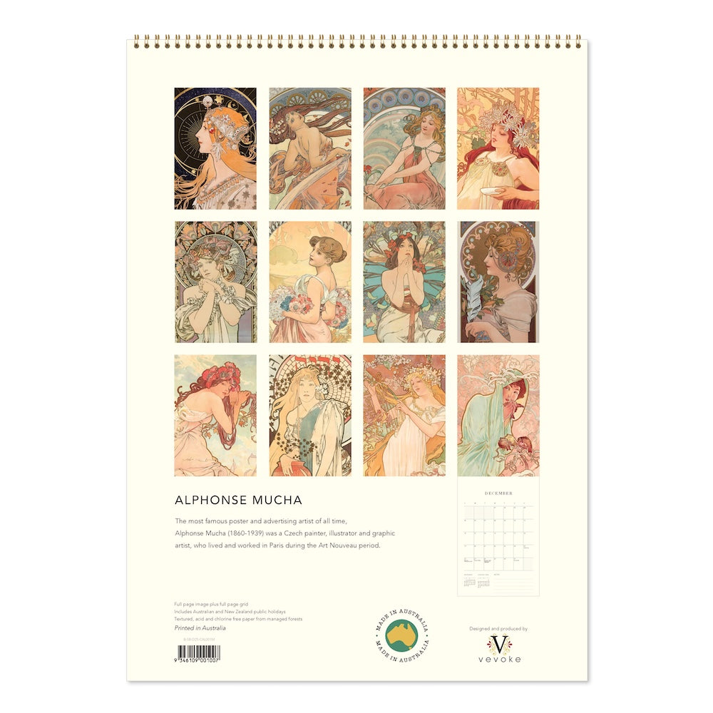 2027 Wall Calendar | Mucha | Vevoke