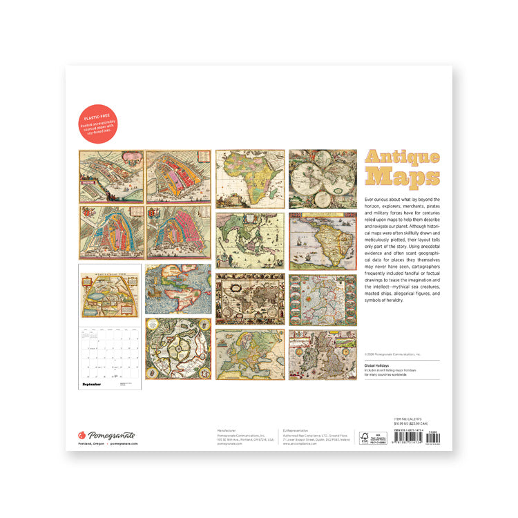 2027 Wall Calendar | Antique Maps | Pomegranate