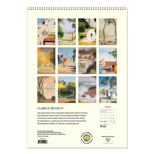 2027 Wall Calendar | Clarice Beckett | Vevoke
