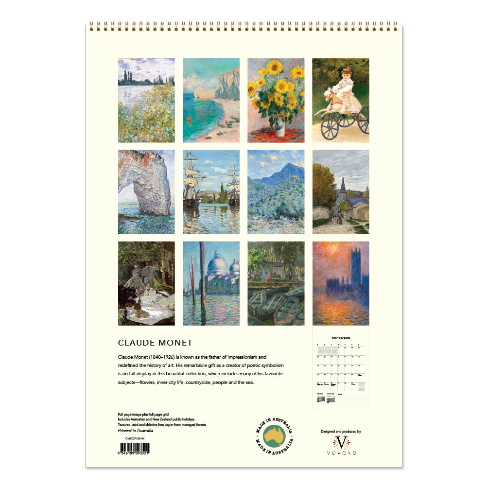 2027 Wall Calendar | Claude Monet | Vevoke
