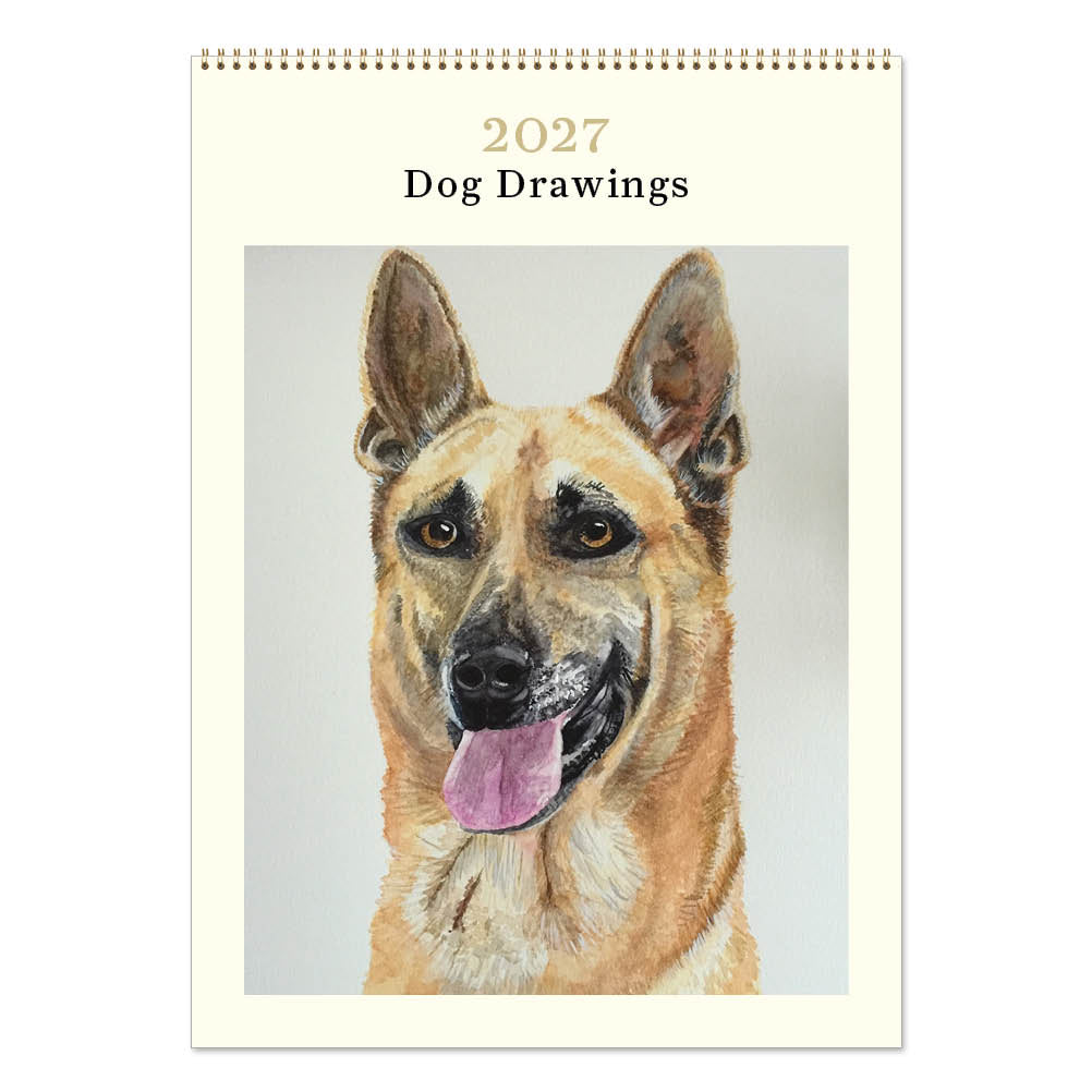 2027 Wall Calendar | Dog Drawings | Vevoke