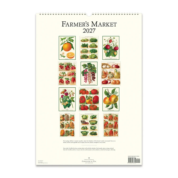 2027 Wall Calendar | Farmer's Market | Cavallini & Co.