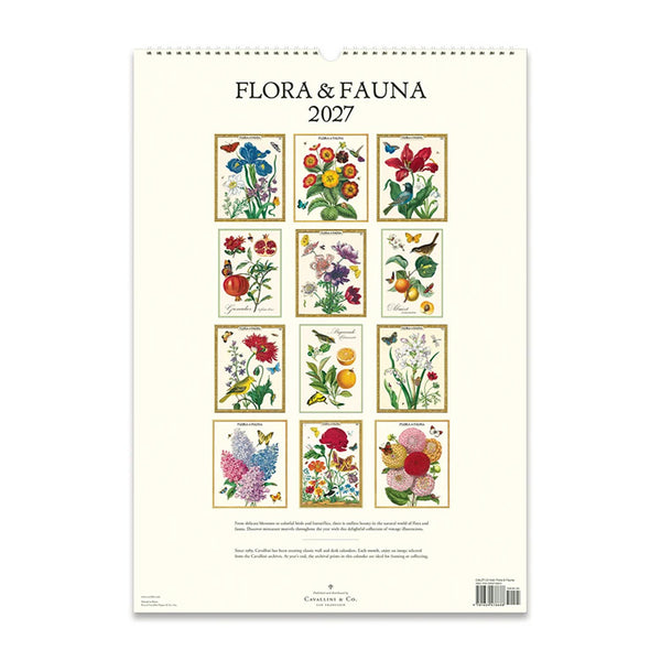 2027 Wall Calendar | Flora & Fauna | Cavallini & Co.