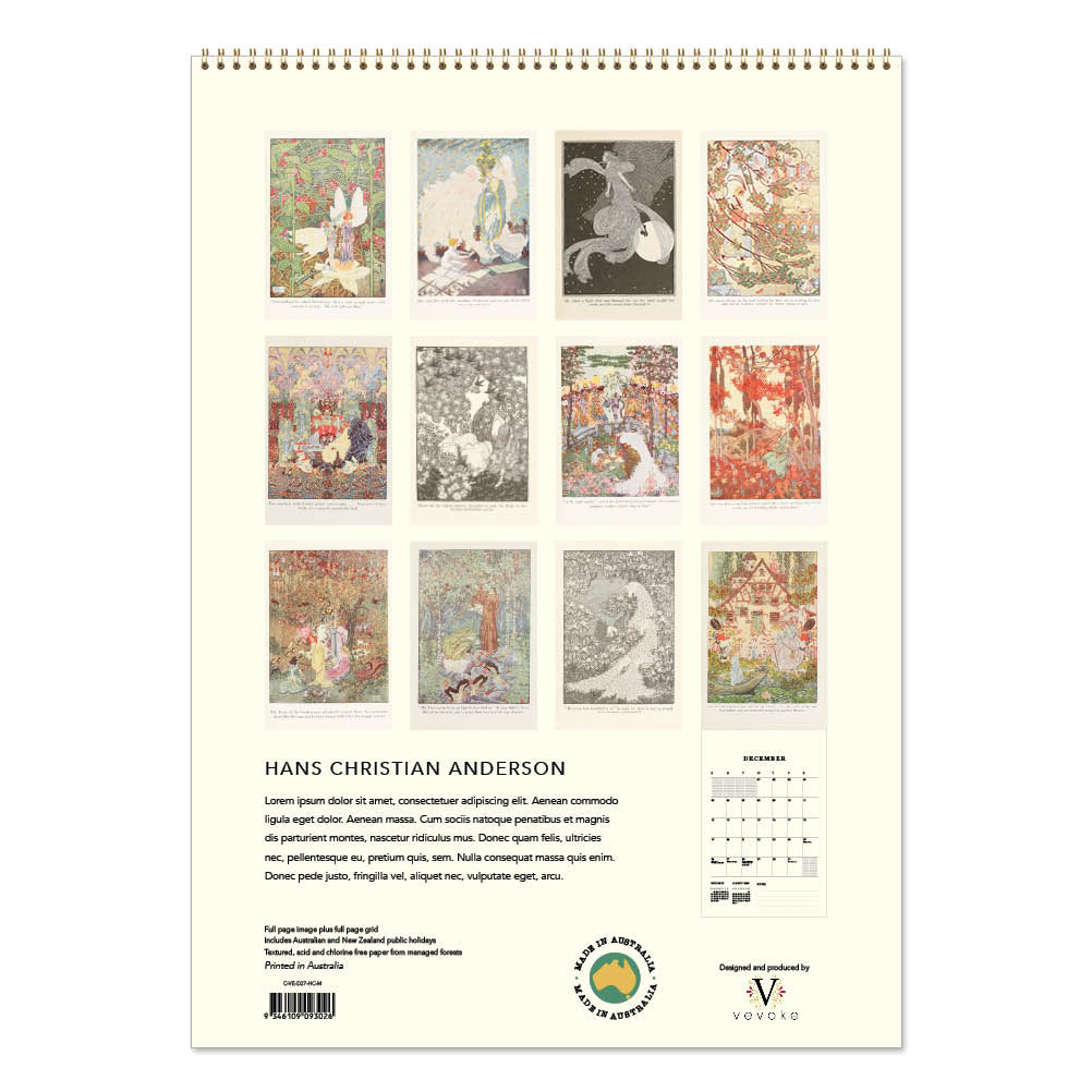 2027 Wall Calendar | Hans Christian Anderson | Vevoke