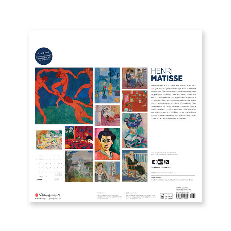 2027 Wall Calendar | Henri Matisse | Pomegranate