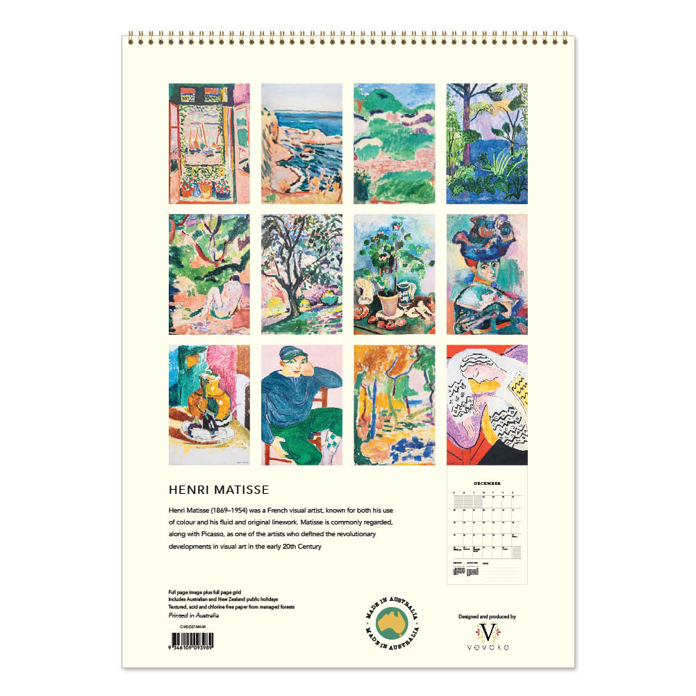 2027 Wall Calendar | Henri Matisse | Vevoke