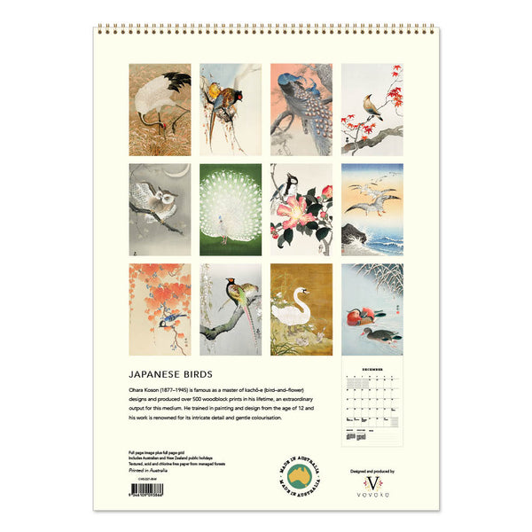 2027 Wall Calendar | Japanese Birds | Vevoke