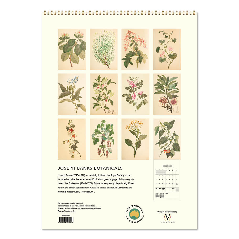 2027 Wall Calendar | Joseph Banks Botanicals | Vevoke