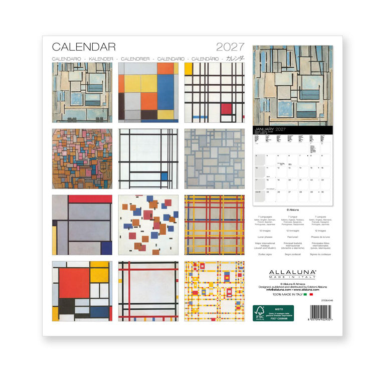 2027 Wall Calendar | Mondrian | Allaluna