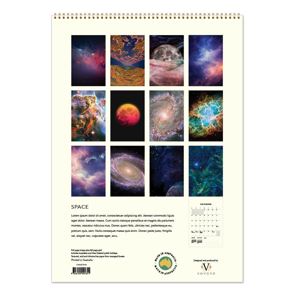 2027 Wall Calendar | Space | Vevoke