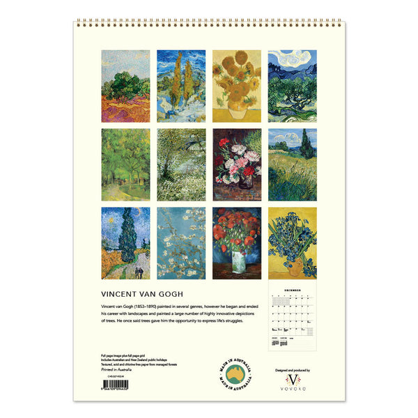 2027 Wall Calendar | Vincent Van Gogh Tress & Flowers | Vevoke