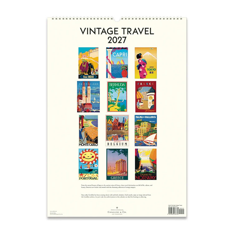 2027 Wall Calendar | Vintage Travel | Cavallini & Co.