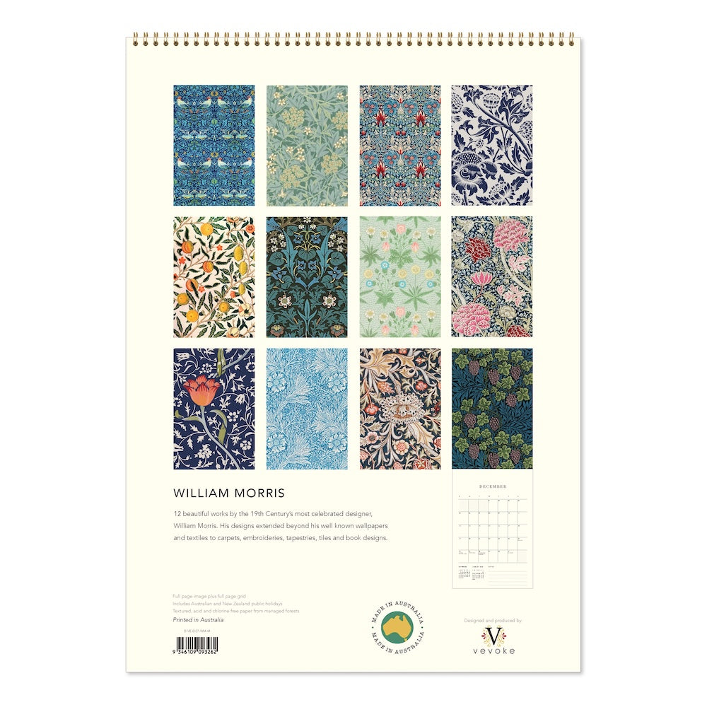 2027 Wall Calendar | William Morris | Vevoke