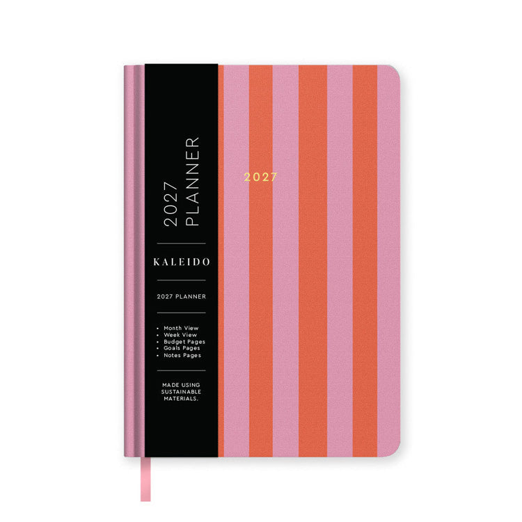 2027 Diary | Weekly Diary | Hard Cover | A5 | Candy Stripe | Kaleido | Ohh Deer