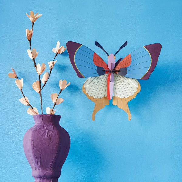 3D Cardboard Model Kit | Wall Art | A4 | Plum Fringe Butterfly |  Studio Roof