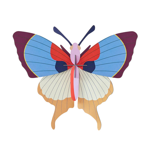 3D Cardboard Model Kit | Wall Art | A4 | Plum Fringe Butterfly |  Studio Roof