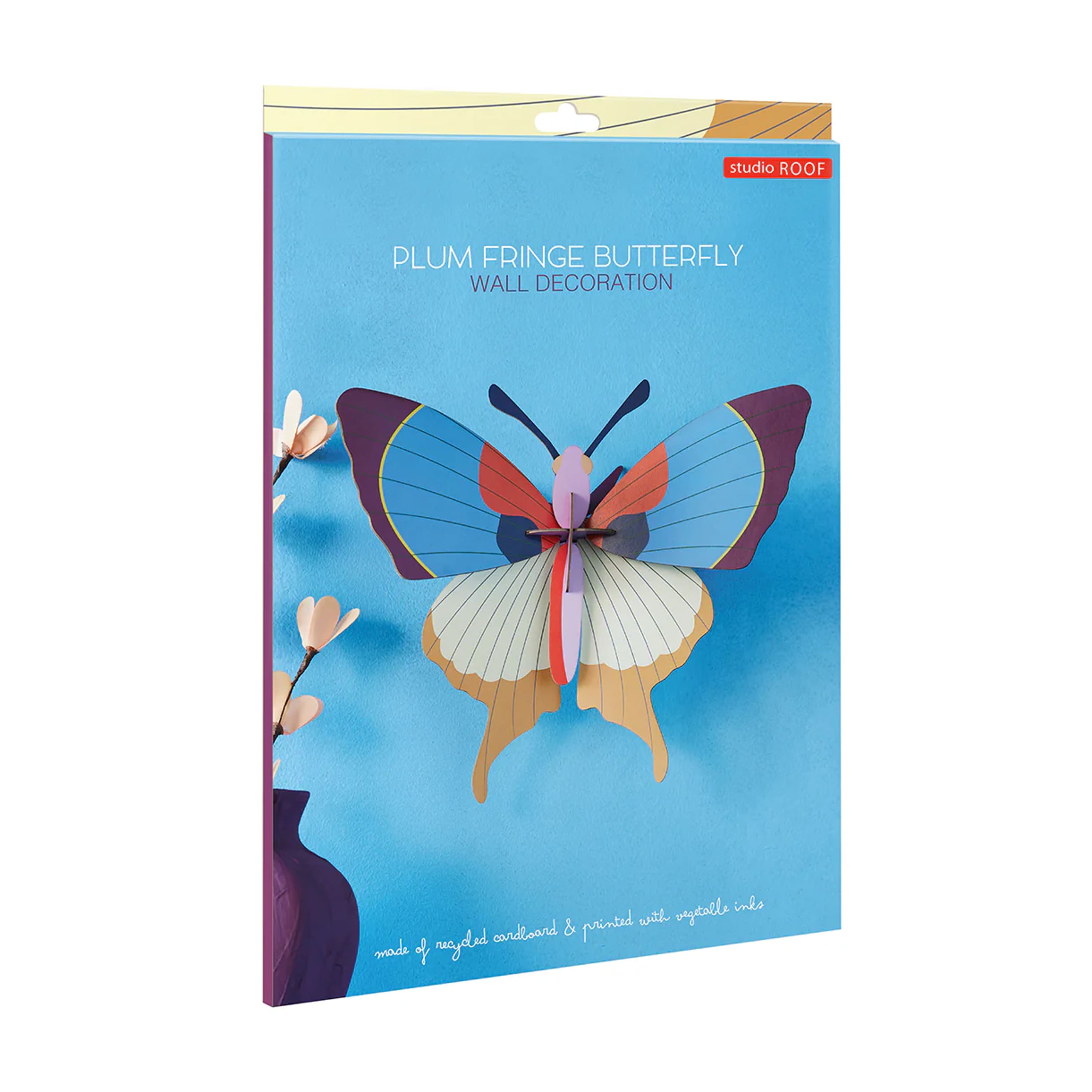 3D Cardboard Model Kit | Wall Art | A4 | Plum Fringe Butterfly |  Studio Roof