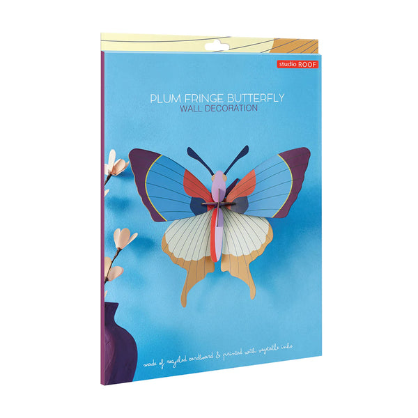 3D Cardboard Model Kit | Wall Art | A4 | Plum Fringe Butterfly |  Studio Roof