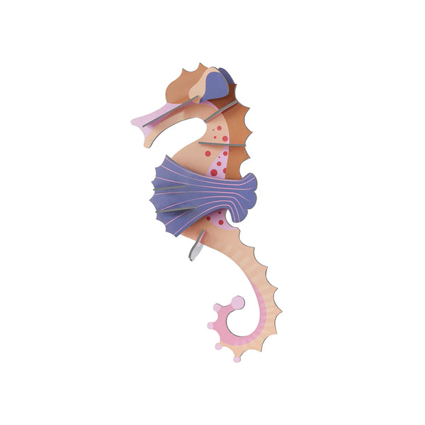 3D Cardboard Model Kit | Wall Art | B7 | Pink Seahorse | Studio Roof