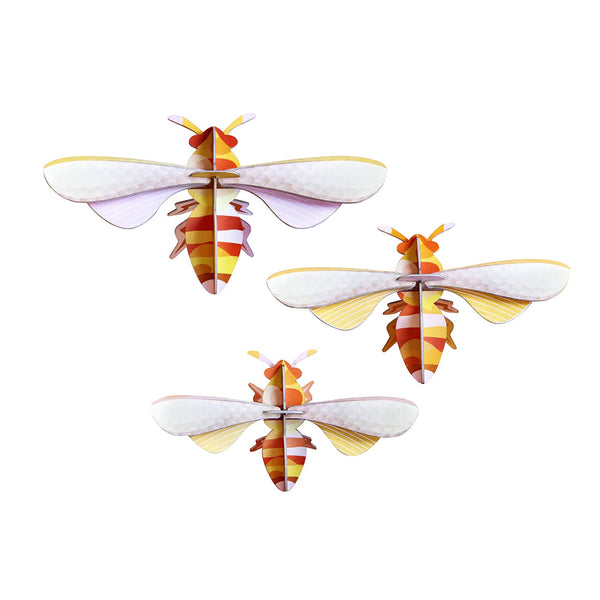 3D Cardboard Model Kit | Wall Art | A4 | Set of 3 Models | Honeybees | Studio Roof