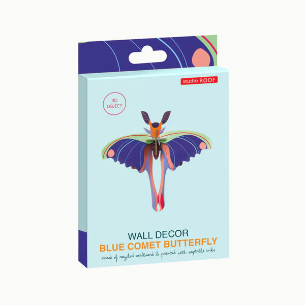 3D Cardboard Model Wall Art Kit | Small Models | Blue Comet Butterfly | Studio Roof