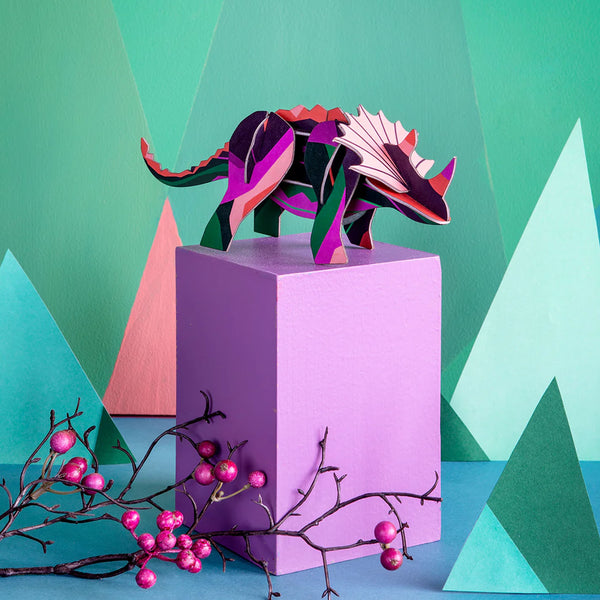 3D Cardboard Model Kit | Creative Play | B6 | Dinosaur | Triceratops | Studio Roof