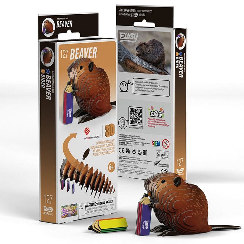 3D Cardboard Model Kit | Beaver | Eugy