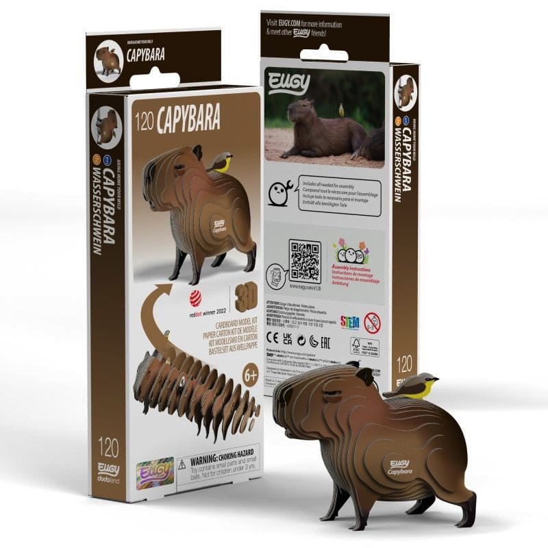 3D Cardboard Model Kit | Capybara | Eugy