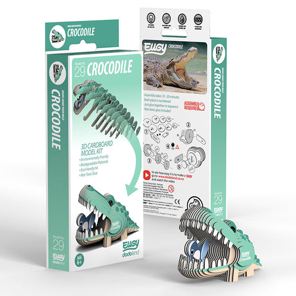 3D Cardboard Model Kit | Crocodile | Eugy