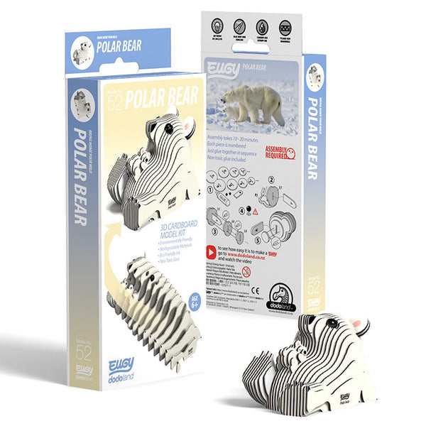 3D Cardboard Model Kit | Polar Bear | Eugy