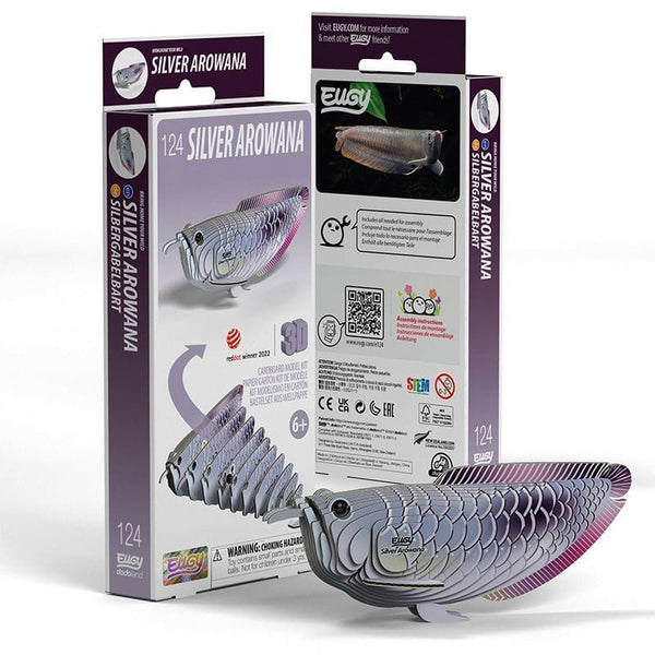 3D Cardboard Model Kit | Silver Arowana | Eugy