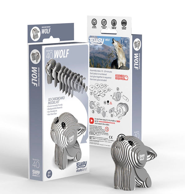 3D Cardboard Model Kit | Wolf | Eugy