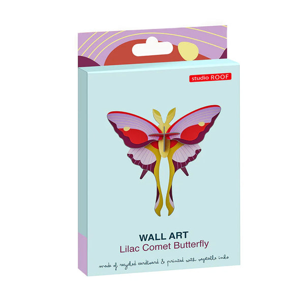 3D Cardboard Model Kit | Wall Art | B7 | Lilac Comet Butterfly | Studio Roof