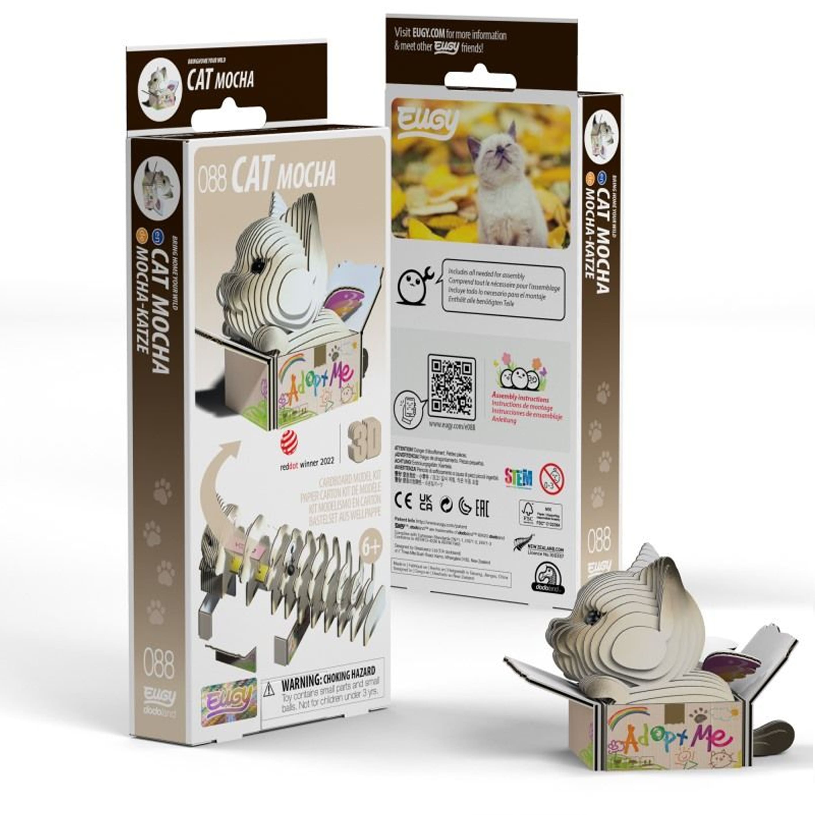 3D Cardboard Model Kit | Cat Mocha | Eugy