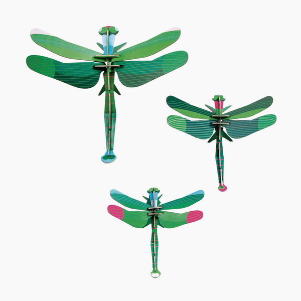 3D Cardboard Model Wall Art Kit | Set of 3 Models | Dragonflies | Studio Roof