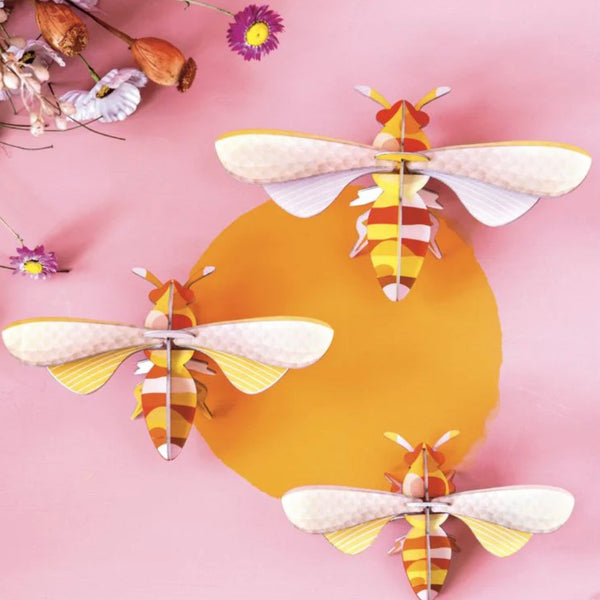 3D Cardboard Model Wall Art Kit | Set of 3 Models | Honeybees | Studio Roof
