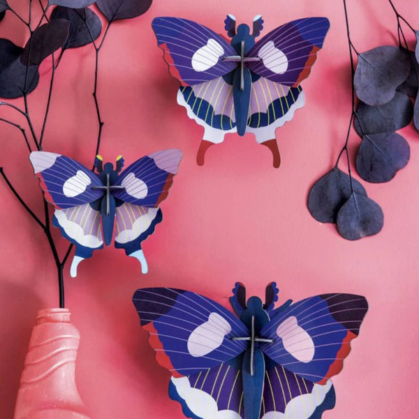 3D Cardboard Model Wall Art Kit | Set of 3 Models | Swallowtail Butterflies | Studio Roof