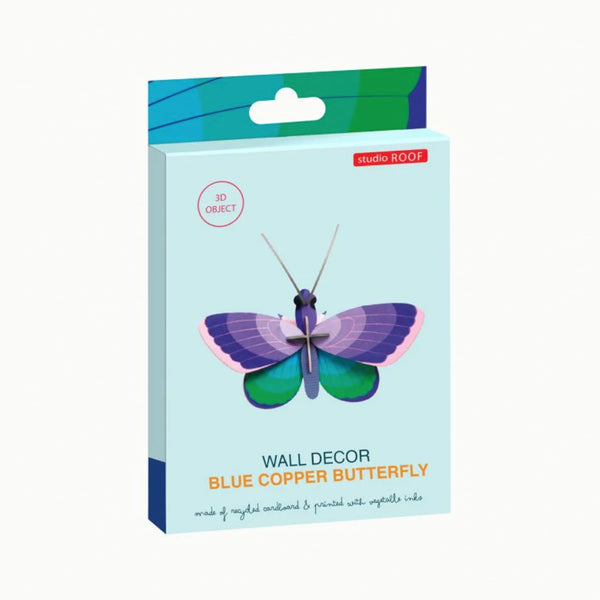 3D Cardboard Model Wall Art Kit | Small Models | Blue Copper Butterfly | Studio Roof