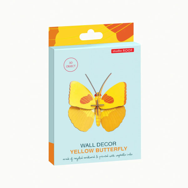 3D Cardboard Model Wall Art Kit | Small Models | Yellow Butterfly | Studio Roof
