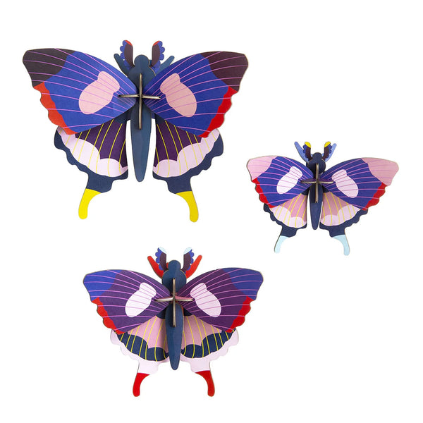 3D Cardboard Model Kit | Wall Art | A4 | Set of 3 Models | Swallowtail Butterflies | Studio Roof