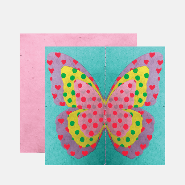 All Occasion Greeting Card | Handmade Nepalese | Butterfly | Kami Paper