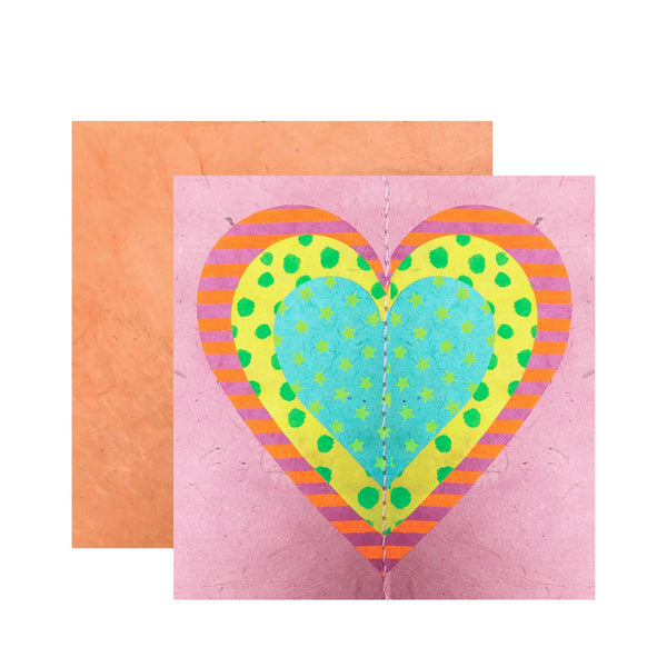 All Occasion Greeting Card | Handmade Nepalese | Heart | Kami Paper