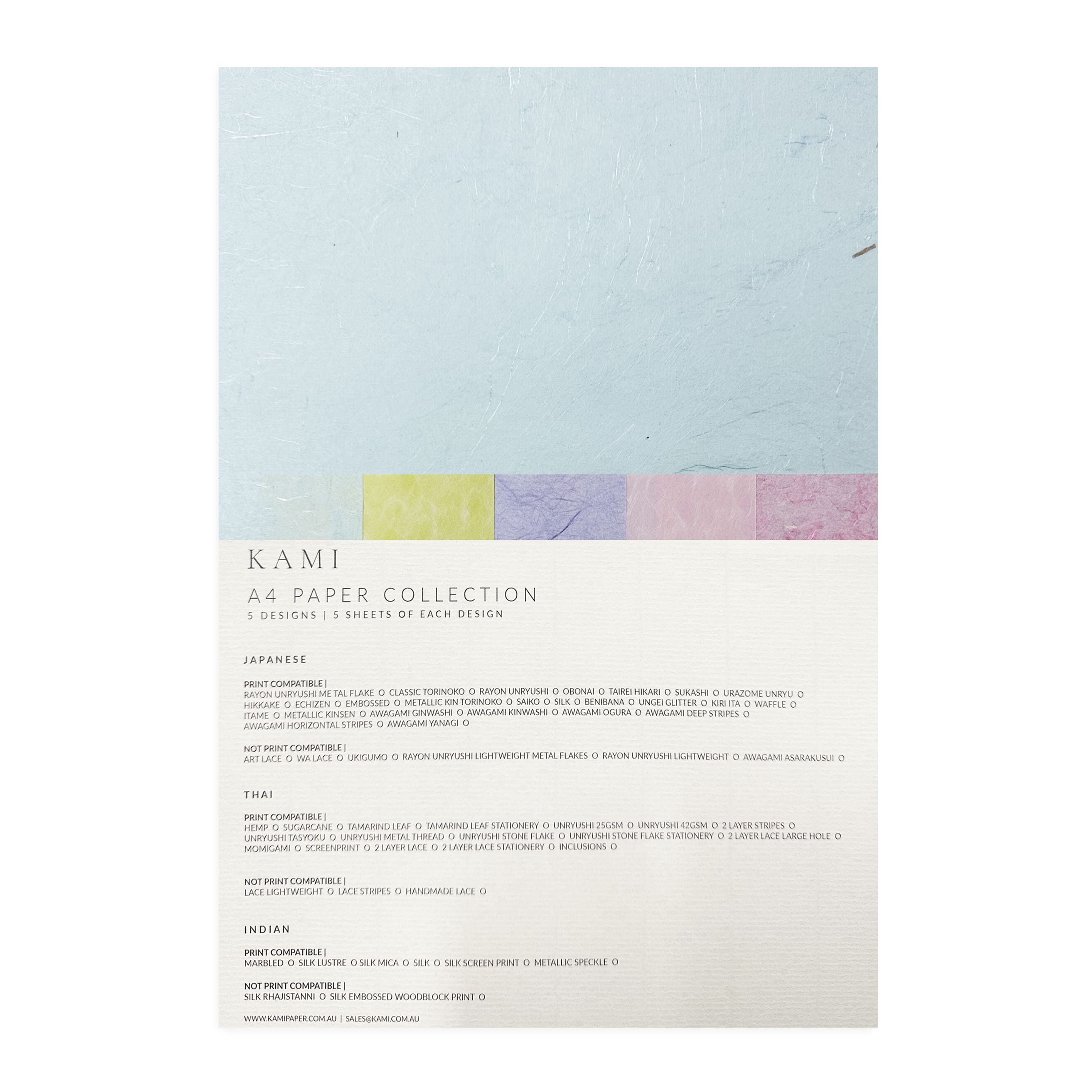 A4 Paper Pack | Indian and Thai Collection A | 5 Designs | 25 Sheets